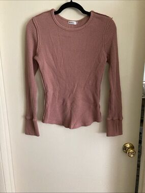 Ribbed Long-Sleeve Tee in Dusty Rose by blank